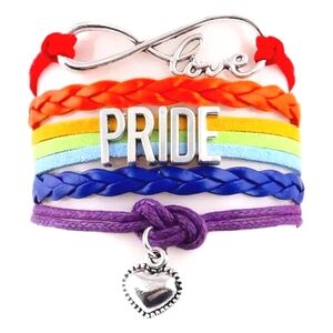 Pride Faux Leather Rainbow Wrap Bracelet